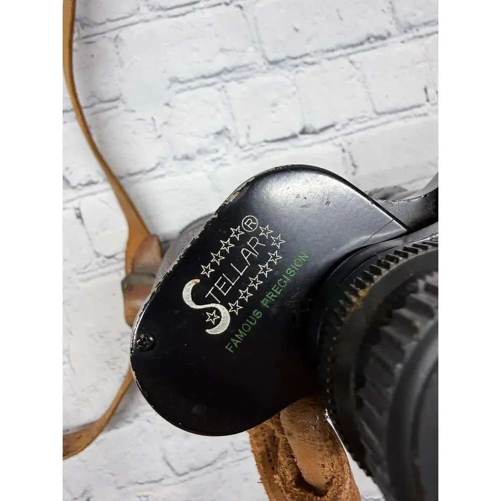 Vintage Stellar Binoculars 7x50 with Lens Caps and Leather Carry Case